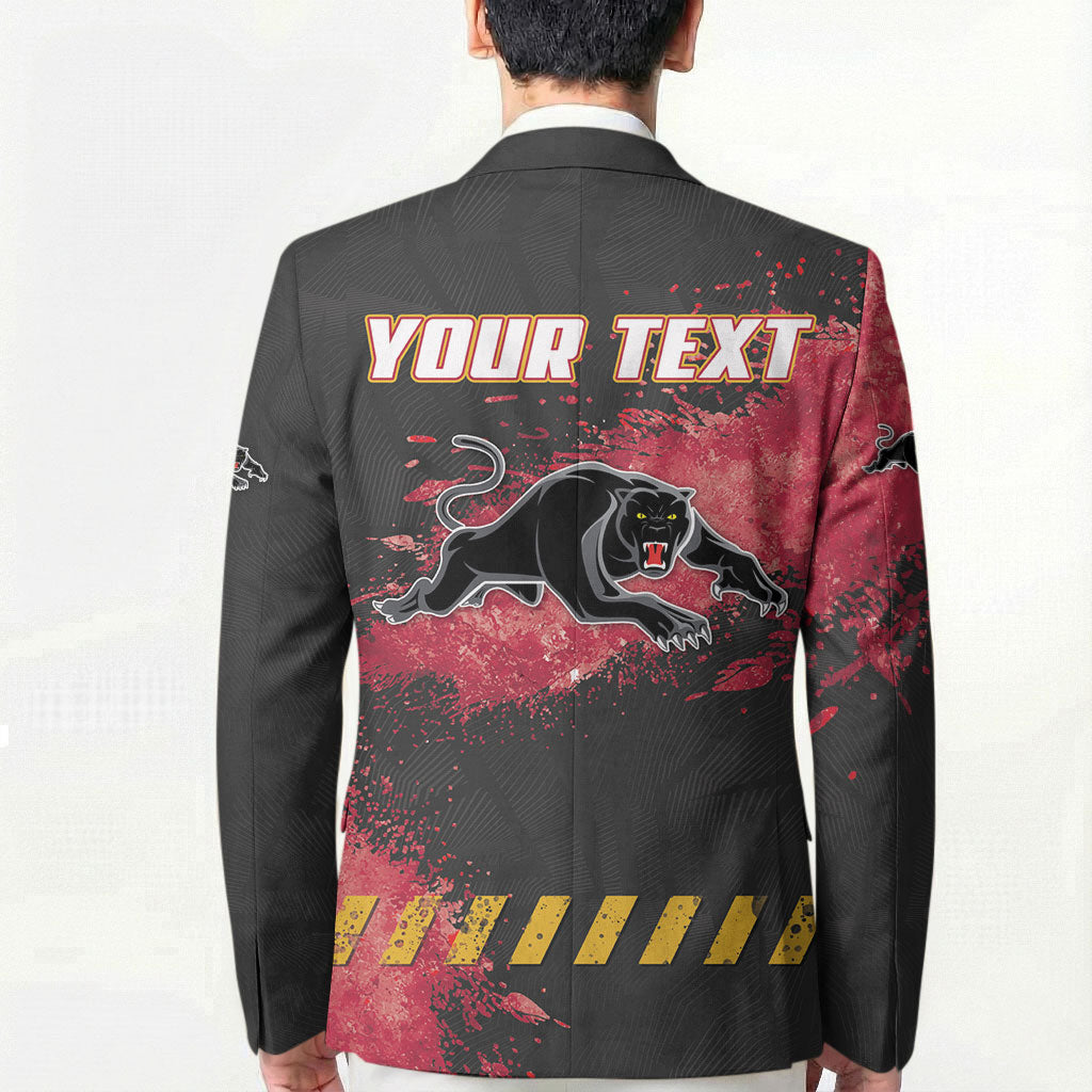 Personalised Penrith Panthers Rugby Blazer Black Panther Mascot - Sporty Splash Art Style