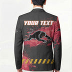 Personalised Penrith Panthers Rugby Blazer Black Panther Mascot - Sporty Splash Art Style