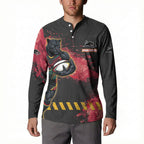 Personalised Penrith Panthers Rugby Button Sweatshirt Black Panther Mascot - Sporty Splash Art Style
