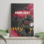 Personalised Penrith Panthers Rugby Canvas Wall Art Black Panther Mascot - Sporty Splash Art Style