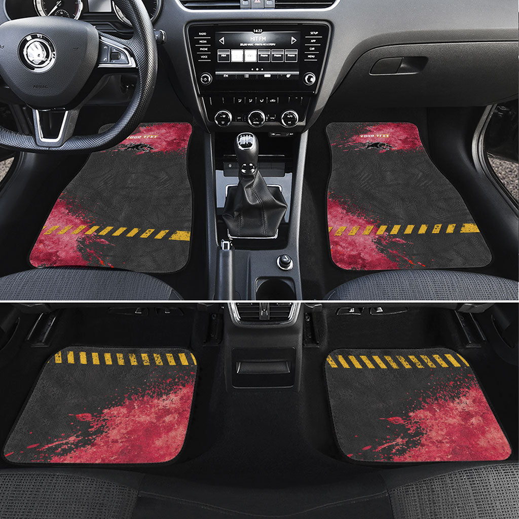 Personalised Penrith Panthers Rugby Car Mats Black Panther Mascot - Sporty Splash Art Style