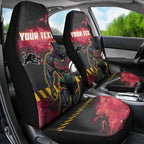 Personalised Penrith Panthers Rugby Car Seat Cover Black Panther Mascot - Sporty Splash Art Style