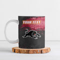 Personalised Penrith Panthers Rugby Ceramic Mug Black Panther Mascot - Sporty Splash Art Style