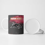 Personalised Penrith Panthers Rugby Ceramic Mug Black Panther Mascot - Sporty Splash Art Style