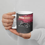Personalised Penrith Panthers Rugby Ceramic Mug Black Panther Mascot - Sporty Splash Art Style