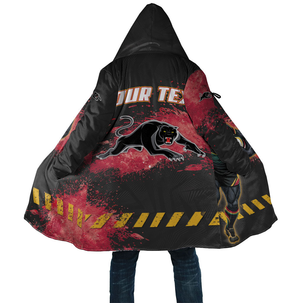 Personalised Penrith Panthers Rugby Cloak Black Panther Mascot - Sporty Splash Art Style