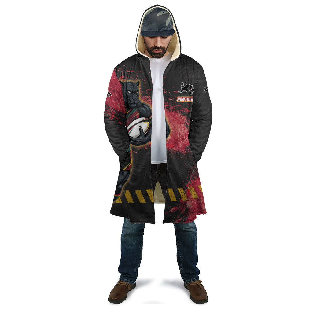Personalised Penrith Panthers Rugby Cloak Black Panther Mascot - Sporty Splash Art Style