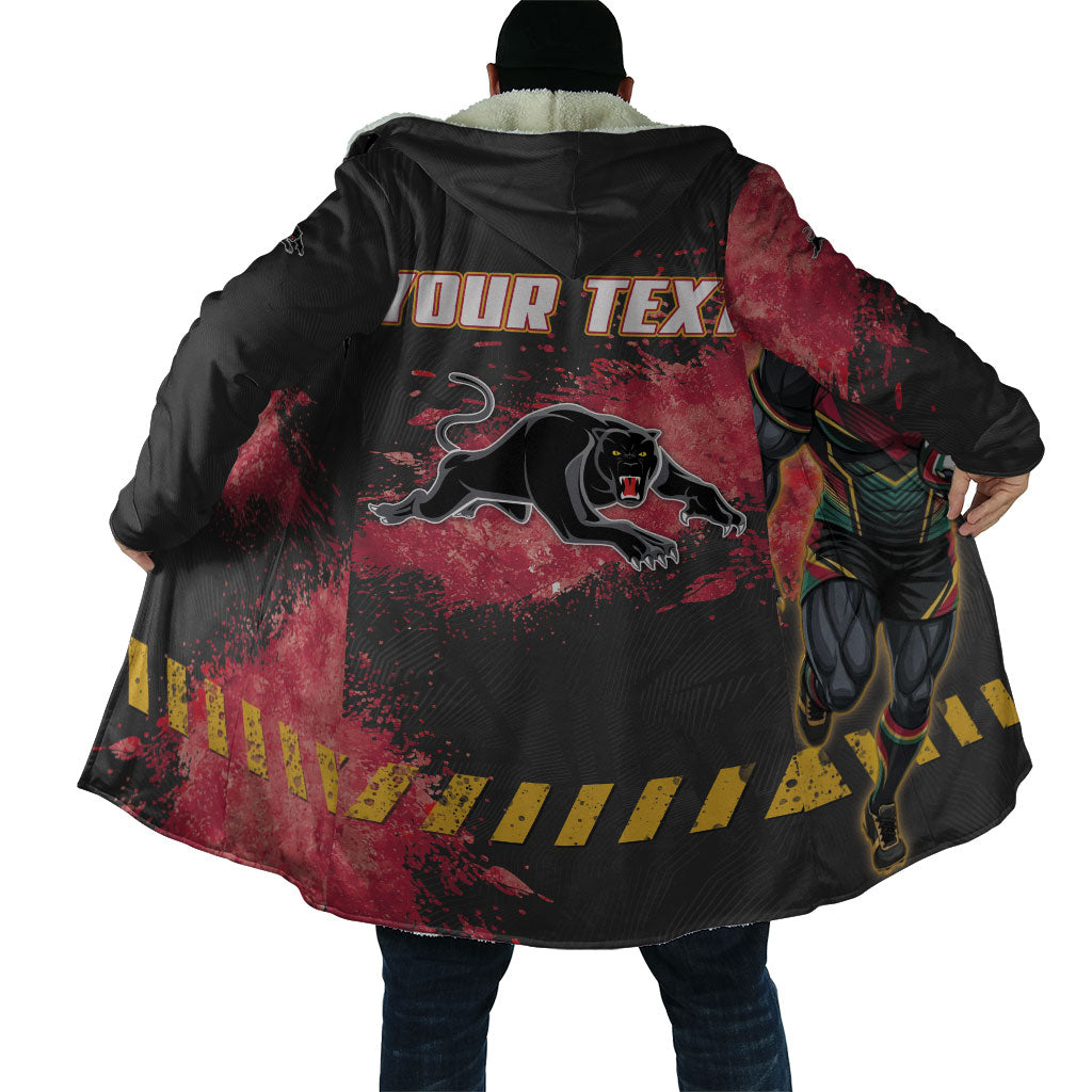 Personalised Penrith Panthers Rugby Cloak Black Panther Mascot - Sporty Splash Art Style