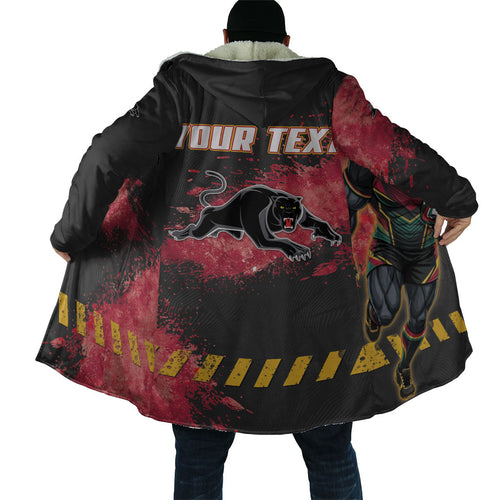 Personalised Penrith Panthers Rugby Cloak Black Panther Mascot - Sporty Splash Art Style