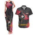Personalised Penrith Panthers Rugby Couples Matching Tank Maxi Dress and Hawaiian Shirt Black Panther Mascot - Sporty Splash Art Style