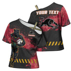 Personalised Penrith Panthers Rugby Cross Shoulder Shirt Black Panther Mascot - Sporty Splash Art Style