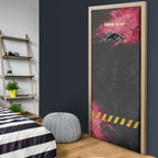 Personalised Penrith Panthers Rugby Door Cover Black Panther Mascot - Sporty Splash Art Style
