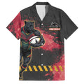 Personalised Penrith Panthers Rugby Family Matching Off Shoulder Maxi Dress and Hawaiian Shirt Black Panther Mascot - Sporty Splash Art Style