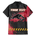 Personalised Penrith Panthers Rugby Family Matching Tank Maxi Dress and Hawaiian Shirt Black Panther Mascot - Sporty Splash Art Style