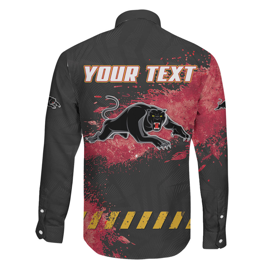 Personalised Penrith Panthers Rugby Family Matching Tank Maxi Dress and Hawaiian Shirt Black Panther Mascot - Sporty Splash Art Style