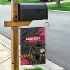Personalised Penrith Panthers Rugby Garden Flag Black Panther Mascot - Sporty Splash Art Style
