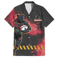 Personalised Penrith Panthers Rugby Hawaiian Shirt Black Panther Mascot - Sporty Splash Art Style