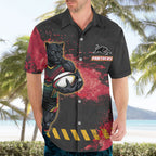 Personalised Penrith Panthers Rugby Hawaiian Shirt Black Panther Mascot - Sporty Splash Art Style