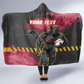 Personalised Penrith Panthers Rugby Hooded Blanket Black Panther Mascot - Sporty Splash Art Style