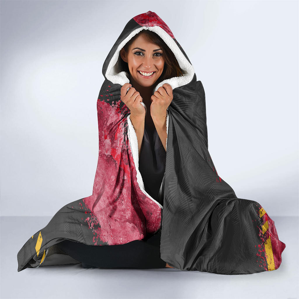 Personalised Penrith Panthers Rugby Hooded Blanket Black Panther Mascot - Sporty Splash Art Style