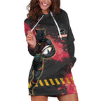 Personalised Penrith Panthers Rugby Hoodie Dress Black Panther Mascot - Sporty Splash Art Style