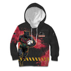 Personalised Penrith Panthers Rugby Kid Hoodie Black Panther Mascot - Sporty Splash Art Style