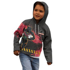 Personalised Penrith Panthers Rugby Kid Hoodie Black Panther Mascot - Sporty Splash Art Style