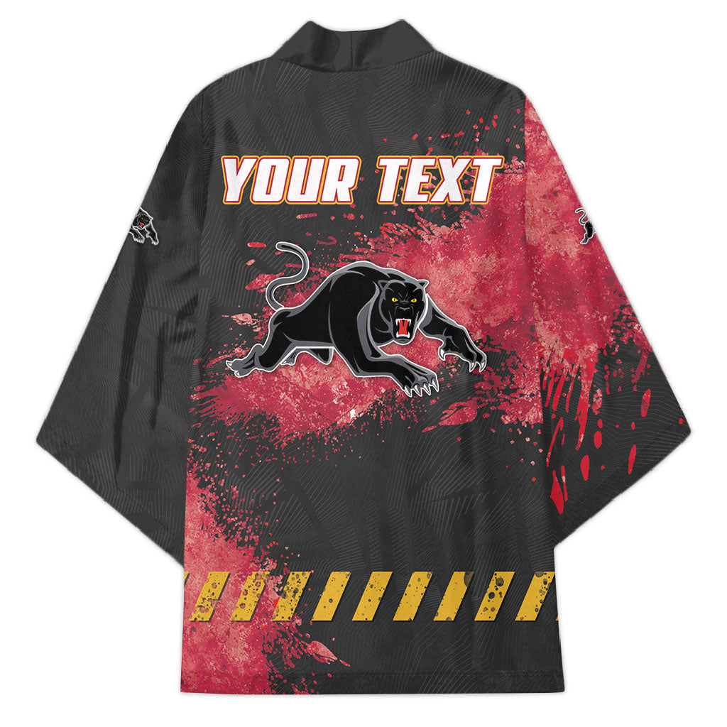 Personalised Penrith Panthers Rugby Kimono Black Panther Mascot - Sporty Splash Art Style