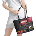 Personalised Penrith Panthers Rugby Leather Tote Bag Black Panther Mascot - Sporty Splash Art Style