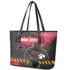 Personalised Penrith Panthers Rugby Leather Tote Bag Black Panther Mascot - Sporty Splash Art Style