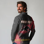 Personalised Penrith Panthers Rugby Long Sleeve Polo Shirt Black Panther Mascot - Sporty Splash Art Style