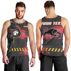 Personalised Penrith Panthers Rugby Men Tank Top Black Panther Mascot - Sporty Splash Art Style