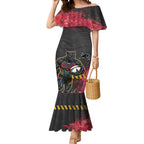 Personalised Penrith Panthers Rugby Mermaid Dress Black Panther Mascot - Sporty Splash Art Style