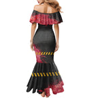 Personalised Penrith Panthers Rugby Mermaid Dress Black Panther Mascot - Sporty Splash Art Style