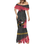 Personalised Penrith Panthers Rugby Mermaid Dress Black Panther Mascot - Sporty Splash Art Style