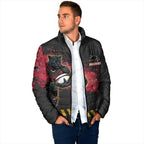 Personalised Penrith Panthers Rugby Padded Jacket Black Panther Mascot - Sporty Splash Art Style