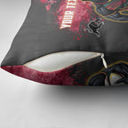Personalised Penrith Panthers Rugby Pillow Cover Black Panther Mascot - Sporty Splash Art Style