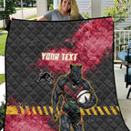 Personalised Penrith Panthers Rugby Quilt Black Panther Mascot - Sporty Splash Art Style