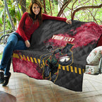 Personalised Penrith Panthers Rugby Quilt Black Panther Mascot - Sporty Splash Art Style