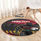 Personalised Penrith Panthers Rugby Round Carpet Black Panther Mascot - Sporty Splash Art Style