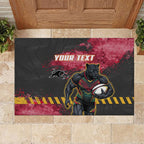 Personalised Penrith Panthers Rugby Rubber Doormat Black Panther Mascot - Sporty Splash Art Style