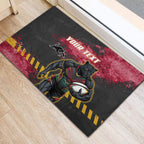 Personalised Penrith Panthers Rugby Rubber Doormat Black Panther Mascot - Sporty Splash Art Style