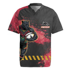 Personalised Penrith Panthers Rugby Rugby Jersey Black Panther Mascot - Sporty Splash Art Style