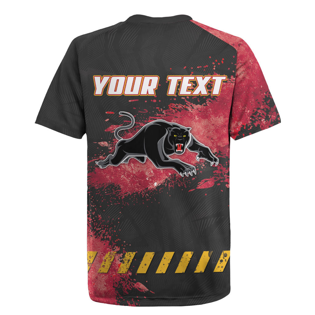 Personalised Penrith Panthers Rugby Rugby Jersey Black Panther Mascot - Sporty Splash Art Style