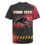 Personalised Penrith Panthers Rugby Rugby Jersey Black Panther Mascot - Sporty Splash Art Style