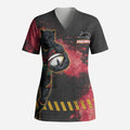 Personalised Penrith Panthers Rugby Scrub Top Black Panther Mascot - Sporty Splash Art Style
