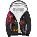 Personalised Penrith Panthers Rugby Sherpa Hoodie Black Panther Mascot - Sporty Splash Art Style