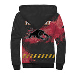 Personalised Penrith Panthers Rugby Sherpa Hoodie Black Panther Mascot - Sporty Splash Art Style