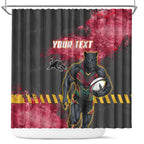 Personalised Penrith Panthers Rugby Shower Curtain Black Panther Mascot - Sporty Splash Art Style