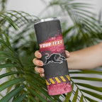 Personalised Penrith Panthers Rugby Skinny Tumbler Black Panther Mascot - Sporty Splash Art Style
